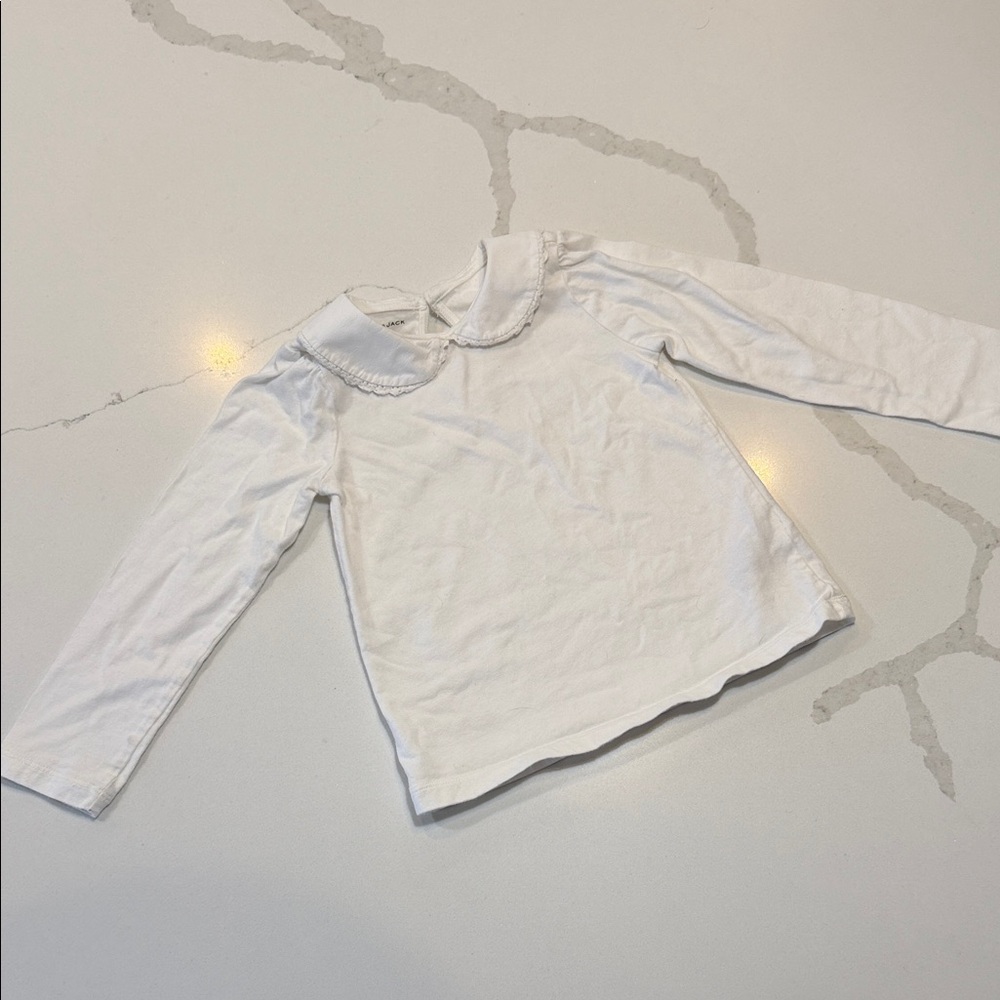 Janie and Jack White Long Sleeve Shirt with Collar